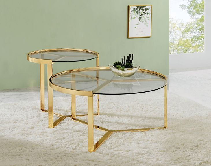 Avonlea Gold 2 Piece Nesting Table