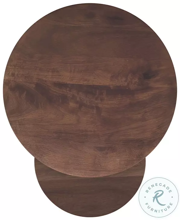 Yency Dark Brown 2 Piece Round Nesting Table