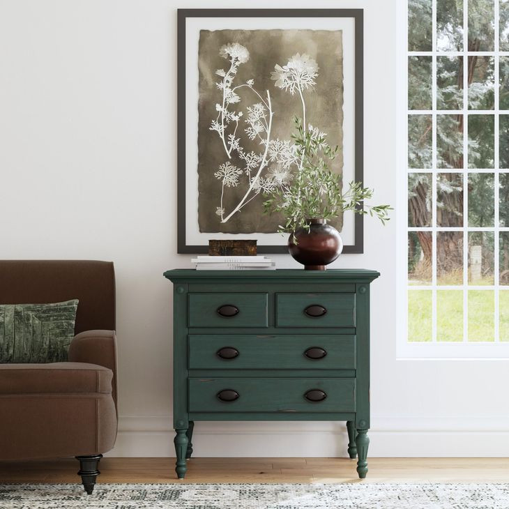 Easterbrook Green 32" 4 Drawer Accent Chest