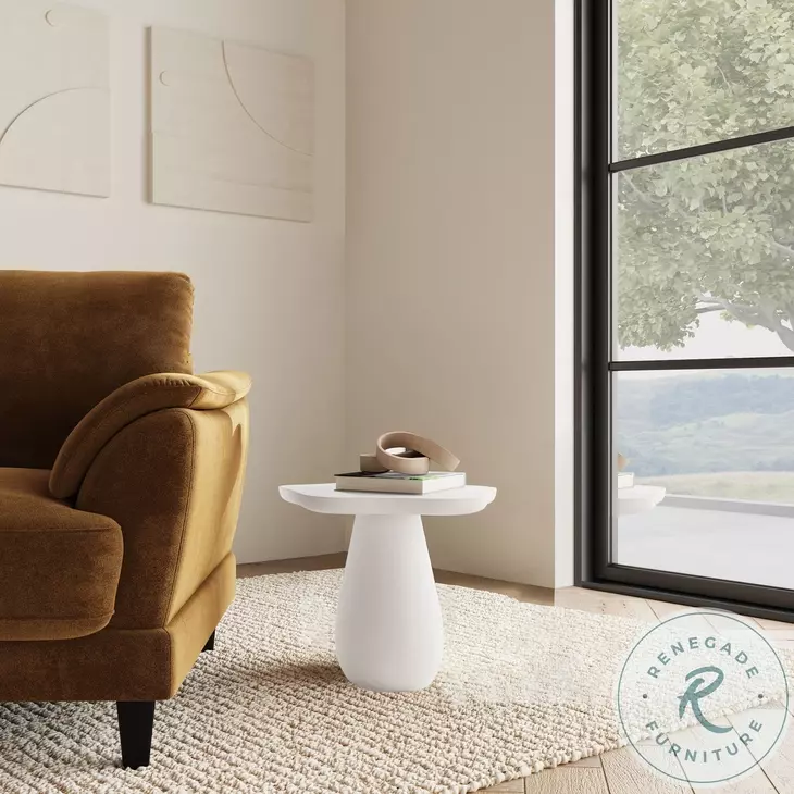Perth Off White 17" Cloud Shape Top Side Table