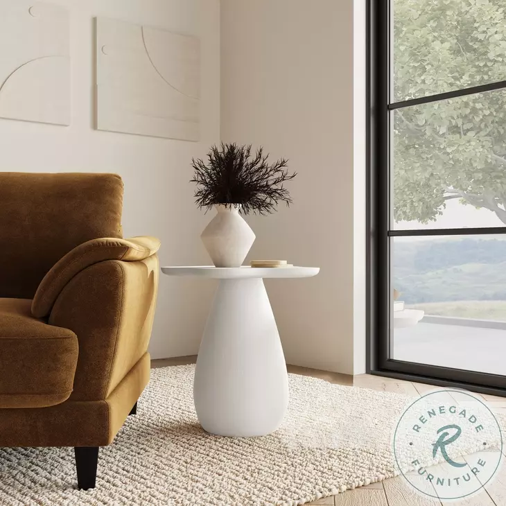 Perth Off White 20" Cloud Shape Top Side Table