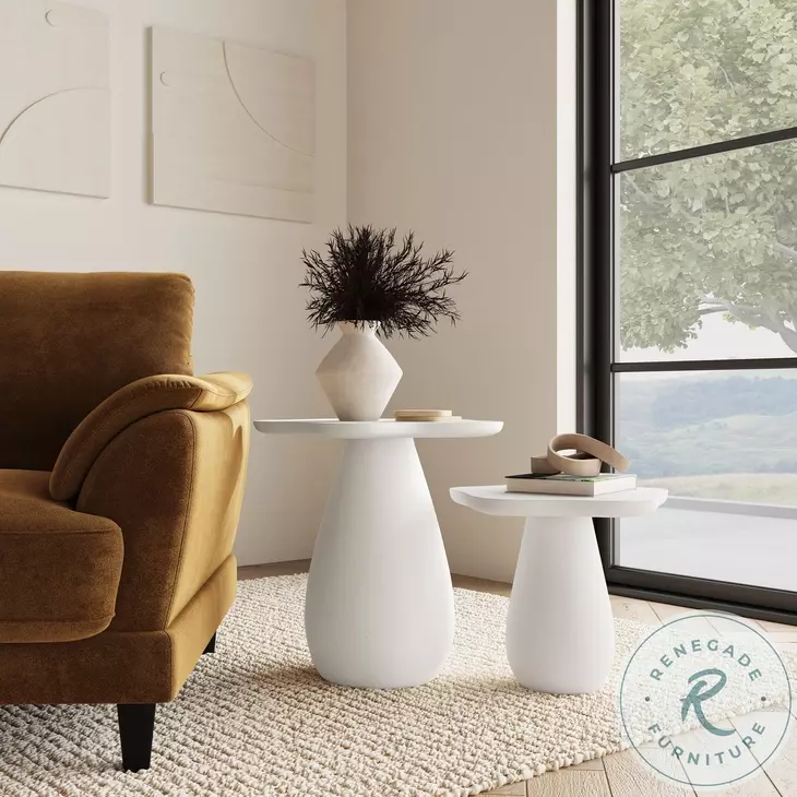 Perth Off White 20" Cloud Shape Top Side Table