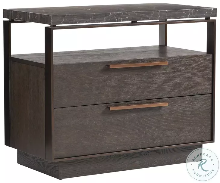 Park City Natural Marble And Chestnut Brown Empire Pass Bachelors Chest