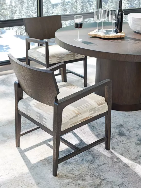 Highland Beige Upholstered Arm Chair