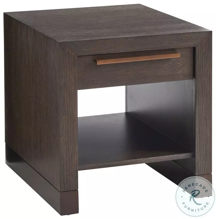 Park City Chestnut Brown And Burnished Bronze Heber Drawer End Table