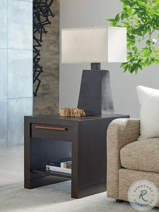 Park City Chestnut Brown And Burnished Bronze Heber Drawer End Table