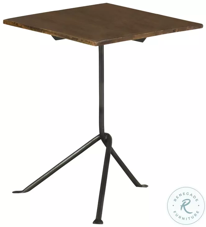 Heitor Dark Brown And Gunmetal Accent Table