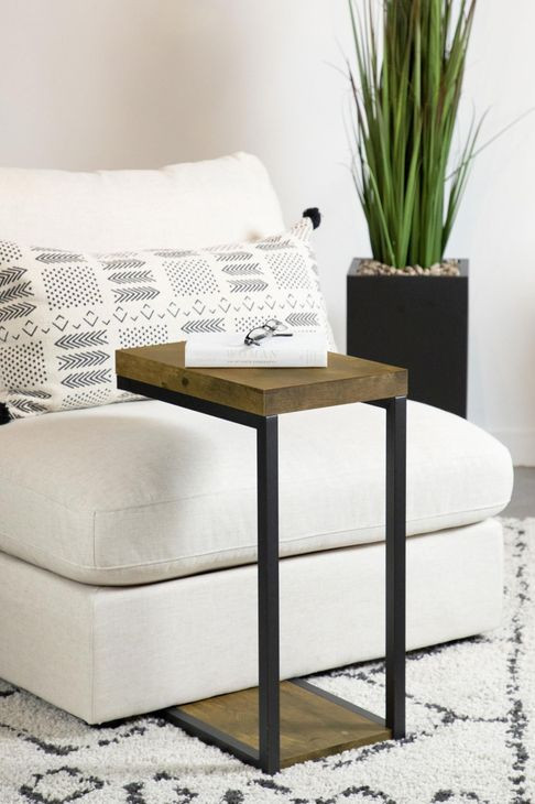 Beck Black And Antique Nutmeg C Shape Snack Table