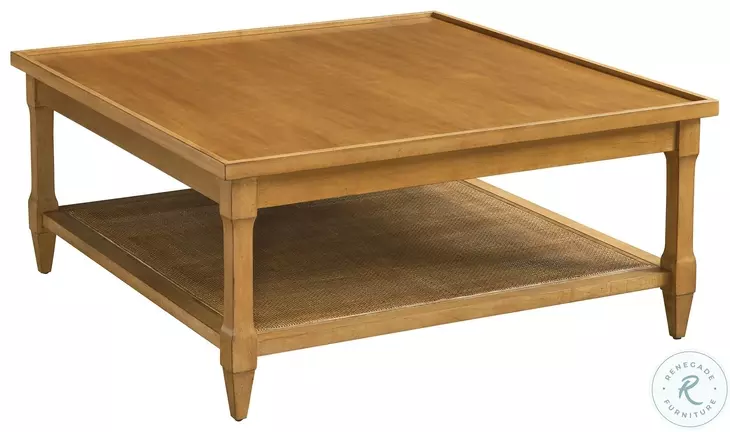 Laguna Light Nutmeg Temple Square Cocktail Table by Barclay Butera