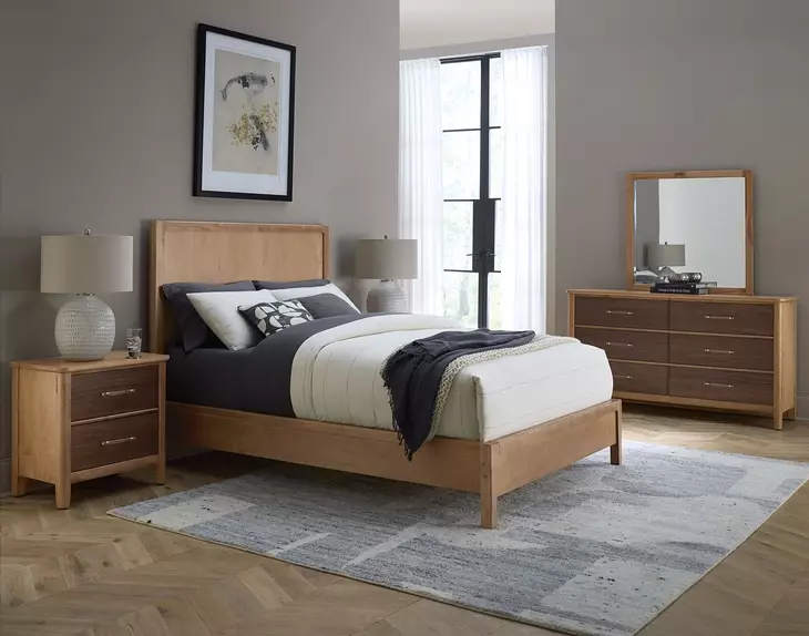 Nordhaven Clear Maple Queen Panel Bed