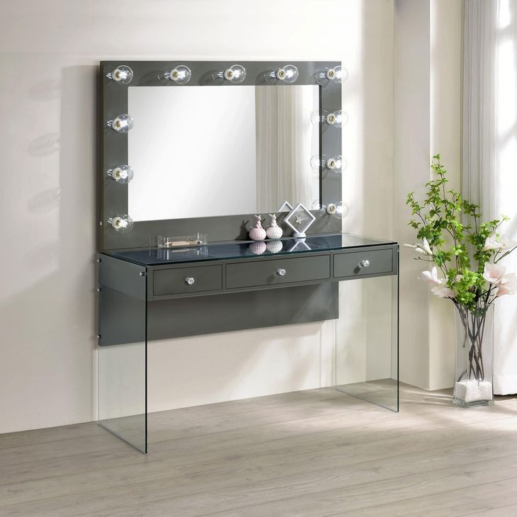 Afshan Grey High Gloss Vanity Desk