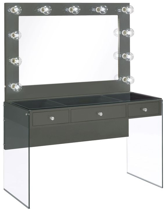 Afshan Grey High Gloss Vanity Desk