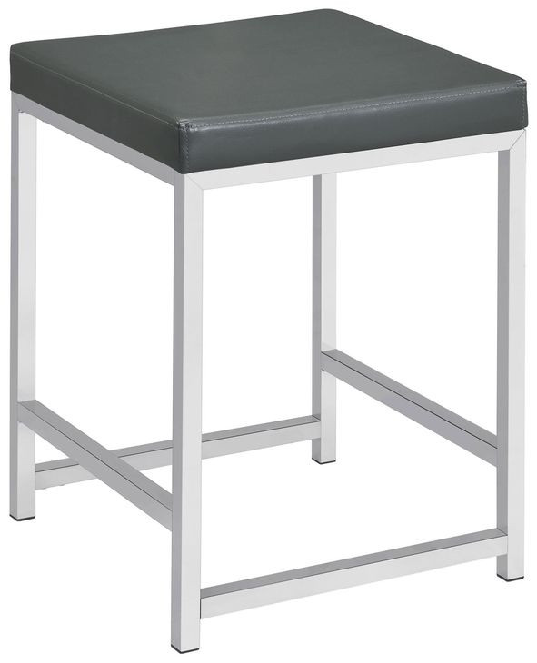 Afshan Dark Grey Upholstered Vanity Stool