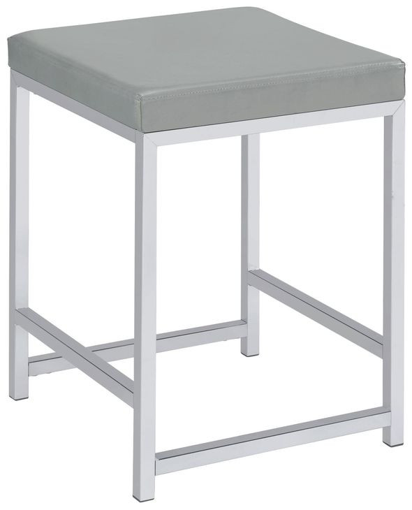 Umbridge Light Grey Upholstered Vanity Stool