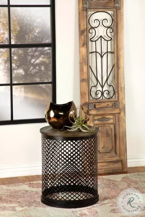 Aurora Natural And Black Accent Table