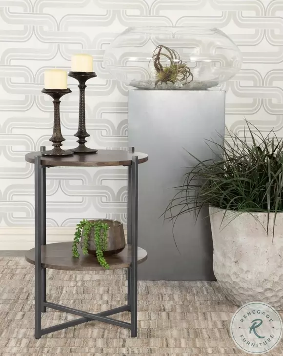 Axel Natural And Gunmetal Accent Table