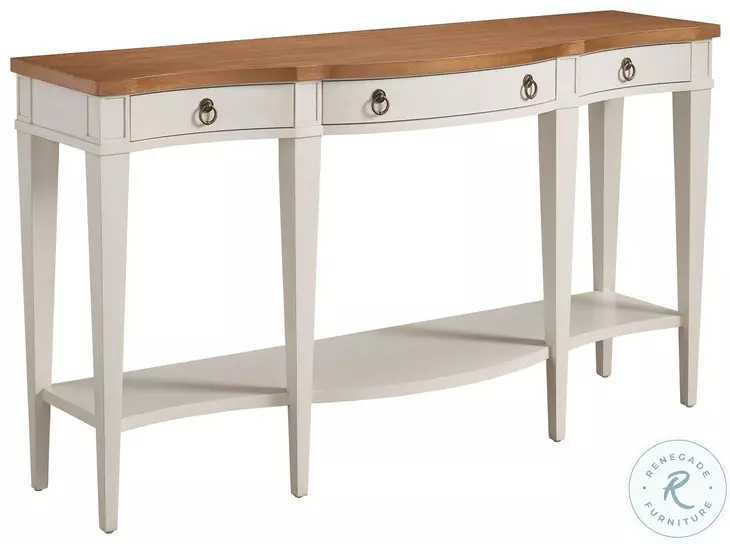 Laguna Linen White Headlands bow front Sideboard by Barclay Butera