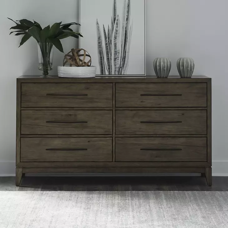 Lake House Harvest Brown 6 Drawer Dresser