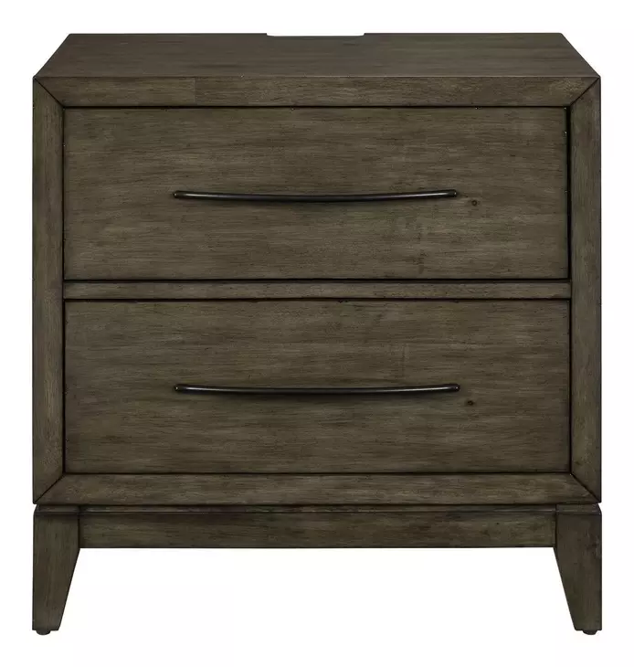 Lake House Harvest Brown 2 Drawer Nightstand with USB Charging