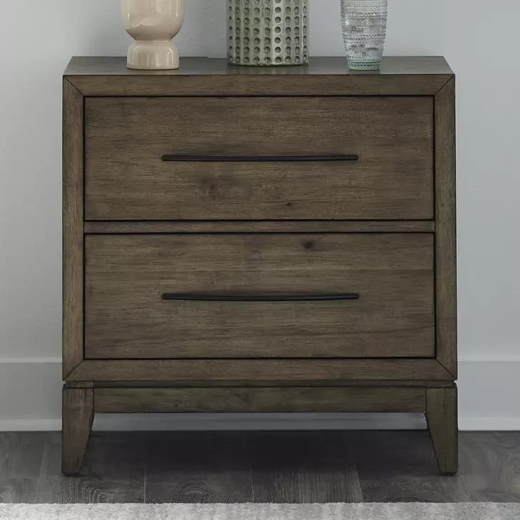 Lake House Harvest Brown 2 Drawer Nightstand with USB Charging