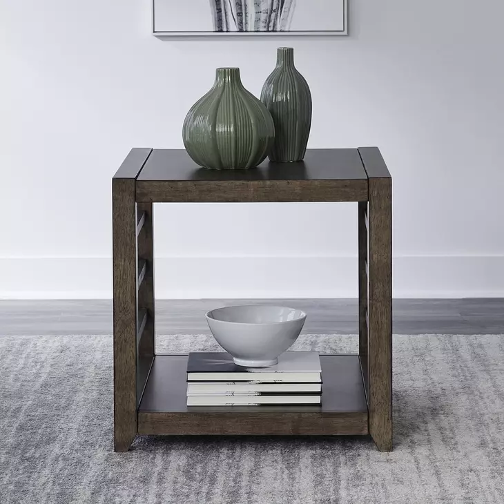 Lake House Harvest Brown Rectangular End Table
