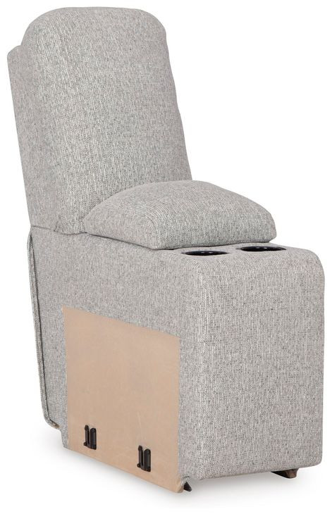 Acklen Place Pewter Performance Fabric 3 Piece Modular Power Reclining Sectional with Console and USB Charging