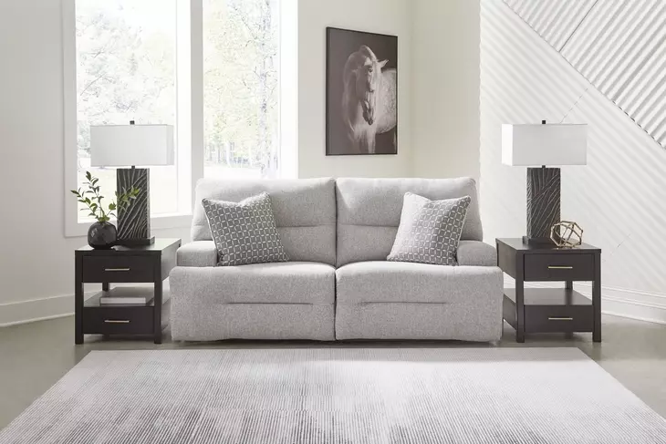 Acklen Place Pewter Performance Fabric 2 Piece Modular Power Reclining Sectional with Pillows and USB Charging