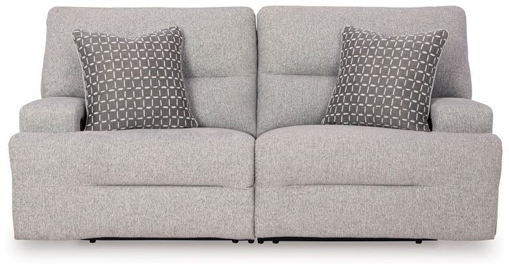 Acklen Place Pewter Performance Fabric 2 Piece Modular Power Reclining Sectional with Pillows and USB Charging