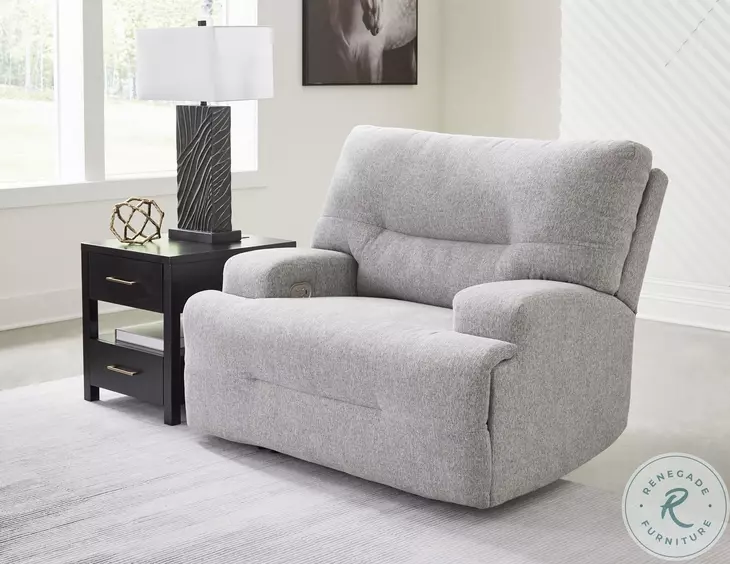 Acklen Place Pewter Performance Fabric Power Recliner