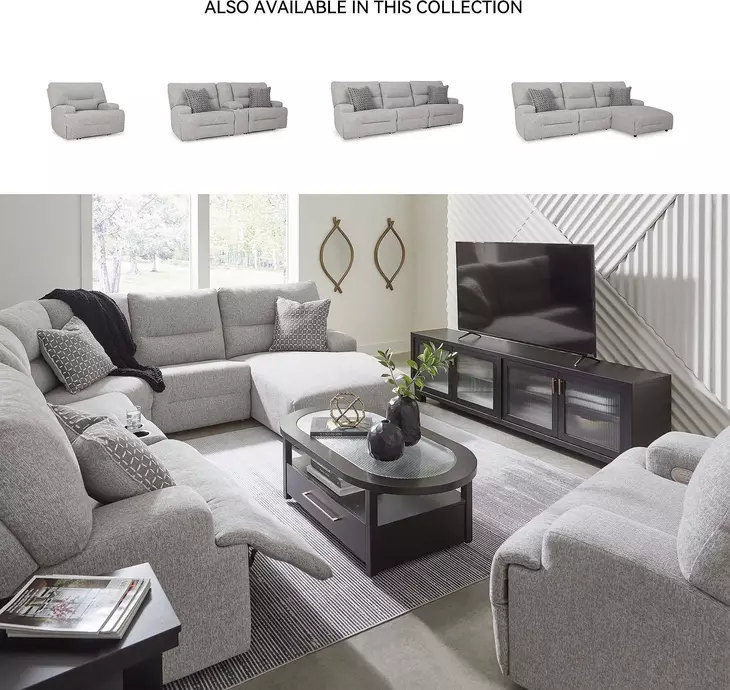 Acklen Place Pewter Performance Fabric Power Recliner