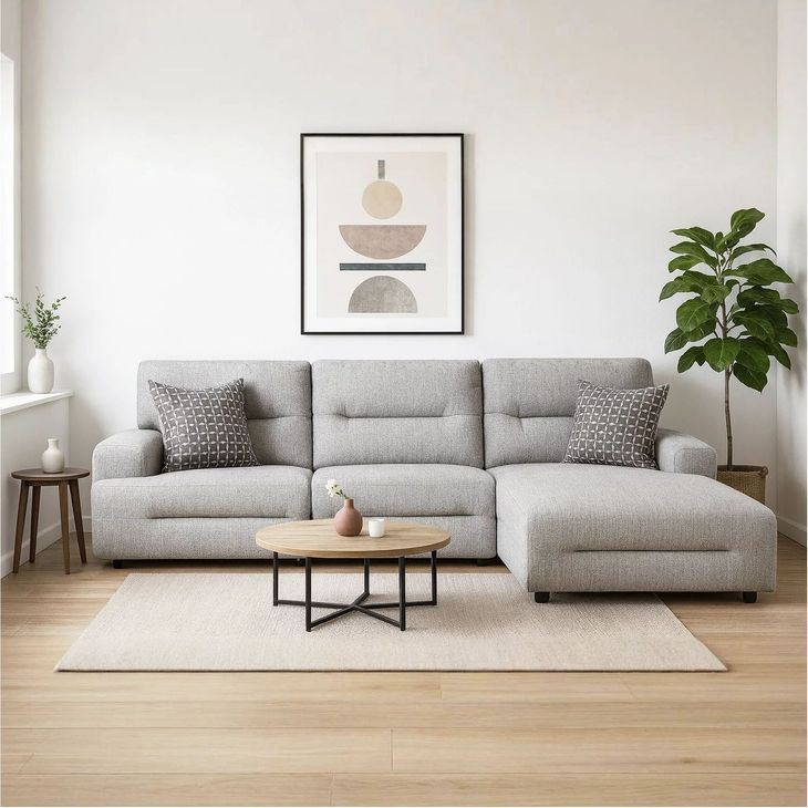 Acklen Place Pewter 3 Piece Performance Fabric Power Reclining Sectional with RAF Chaise