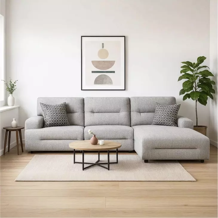 Acklen Place Pewter 3 Piece Performance Fabric Power Reclining Sectional with RAF Chaise