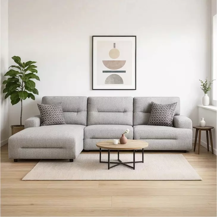 Acklen Place Pewter 3 Piece Performance Fabric Power Reclining Sectional with LAF Chaise