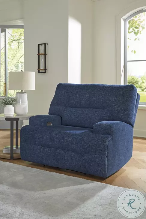 Acklen Place Navy Performance Fabric Power Recliner