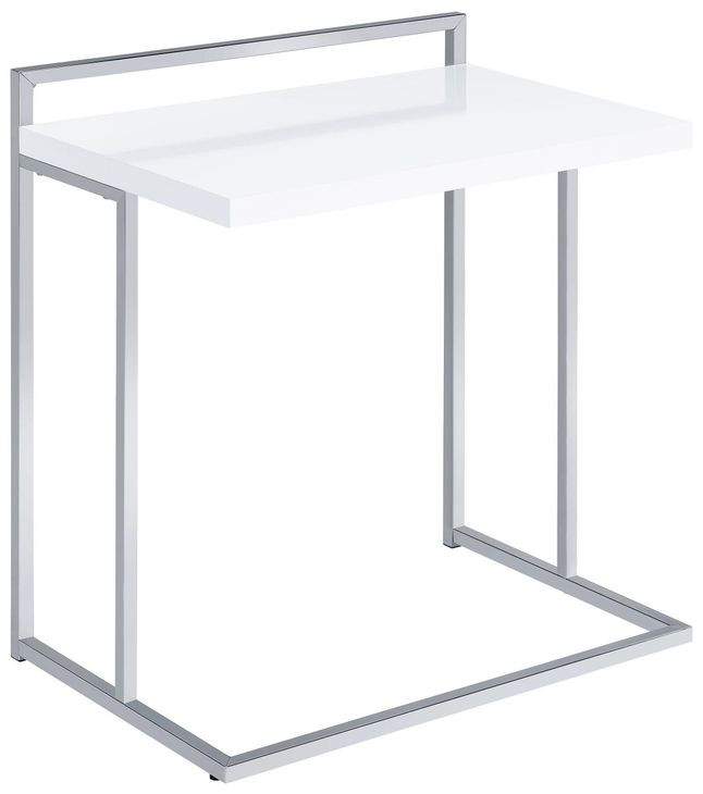 Dani White High Gloss And Chrome Snack Table