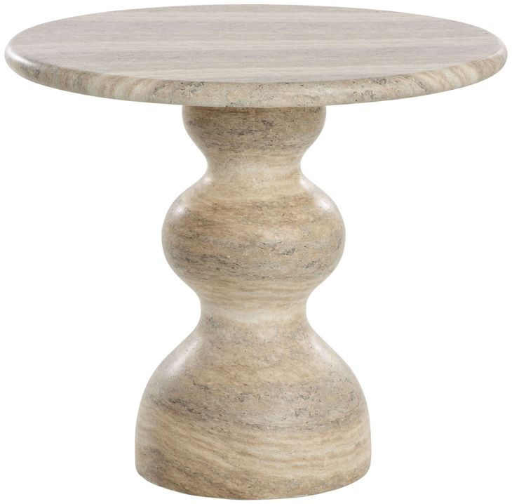 Raul Dune 34" Round Concrete Top Outdoor Bistro Table