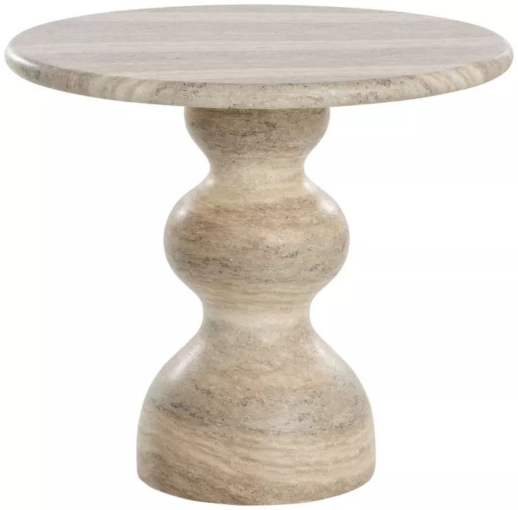 Emilio Dune 34" Round Concrete Top Outdoor Bistro Table