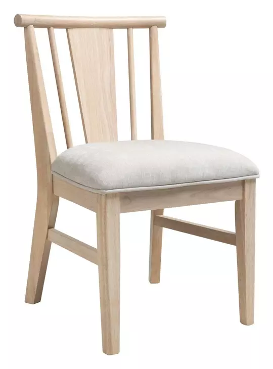 West End Ivory and Natural Maple Upholstered Spindle Side Chair Set of 2