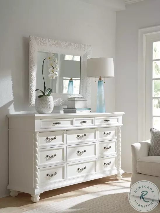 Aegean White 12 Drawer Triple Dresser