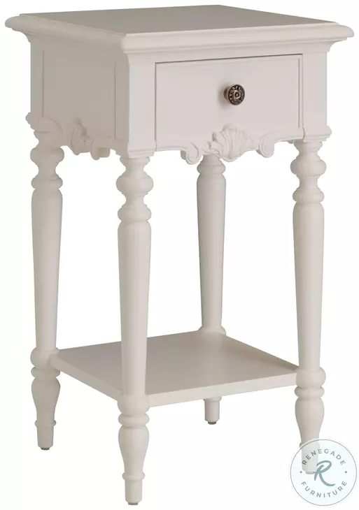 Genoa White 1 Drawer Night Table