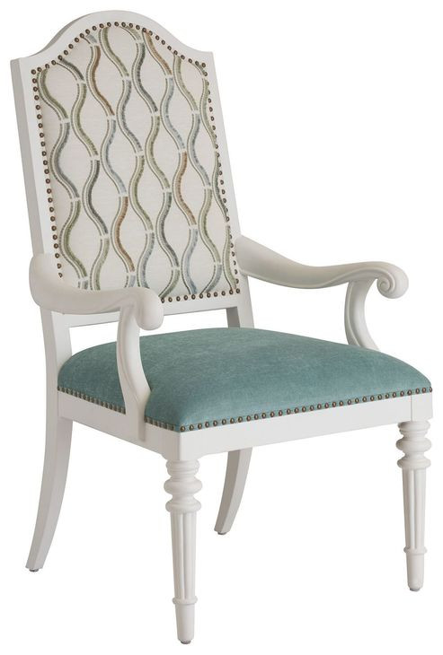 Corsica Green 26" Upholstered Arm Chair with Nailhead Trim