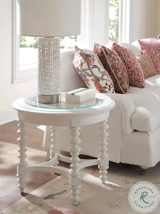 Cyprus White Round End Table