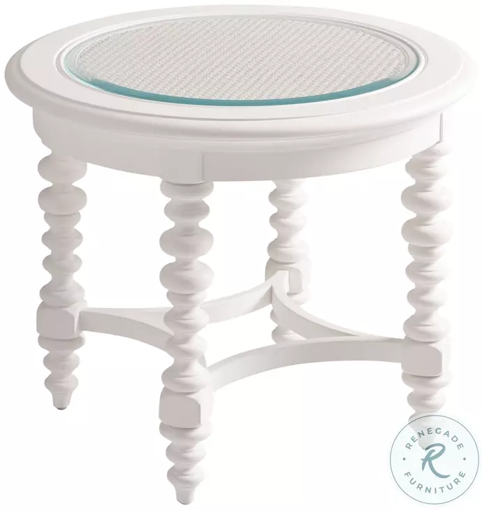 Cyprus White Round End Table