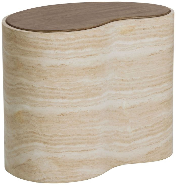 Ishiko Light Brown and Warm Brown Free Form Small Concrete Top Outdoor Cocktail Table