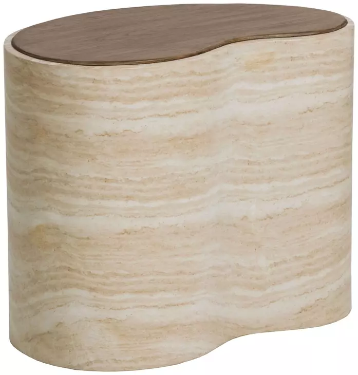 Ishiko Light Brown and Warm Brown Free Form Small Concrete Top Outdoor Cocktail Table