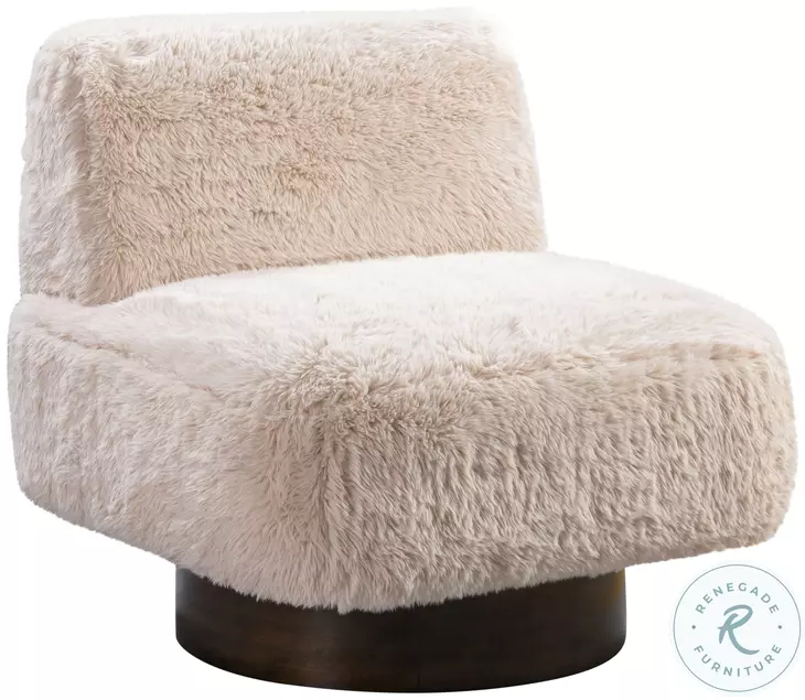 Amaya Neutral Sandy Beige Swivel Accent Chair