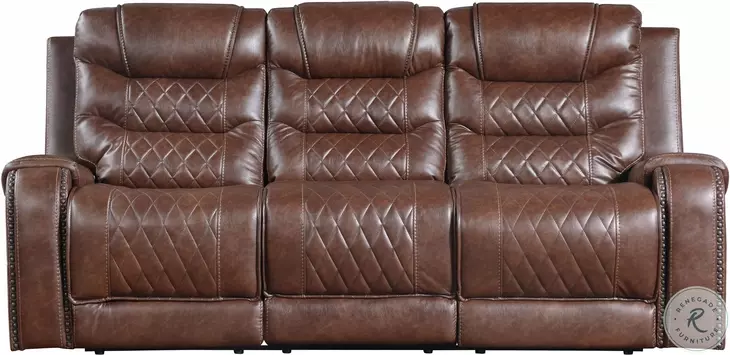 Putnam Brown Double Reclining Sofa