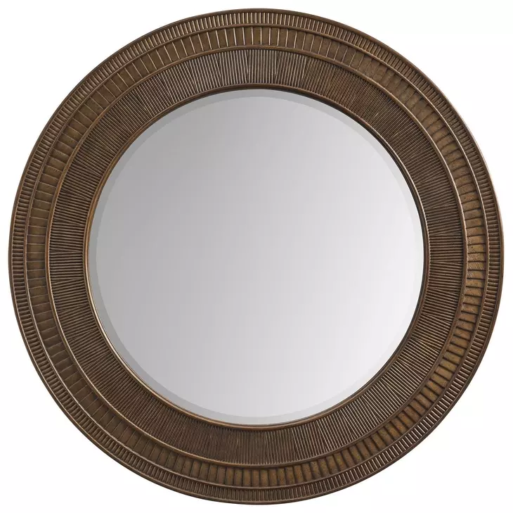 Elana Brown Round Wall Mirror