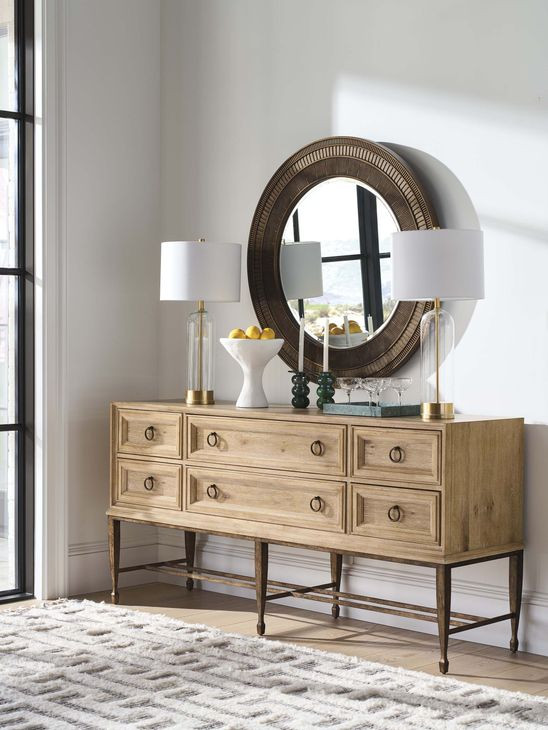 Elana Brown Round Wall Mirror