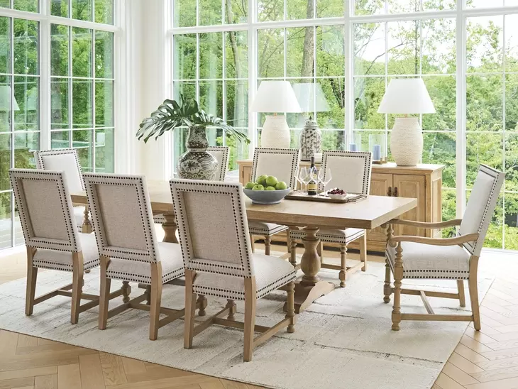 Anderson Beige Upholstered Chair with Nailhead Trim
